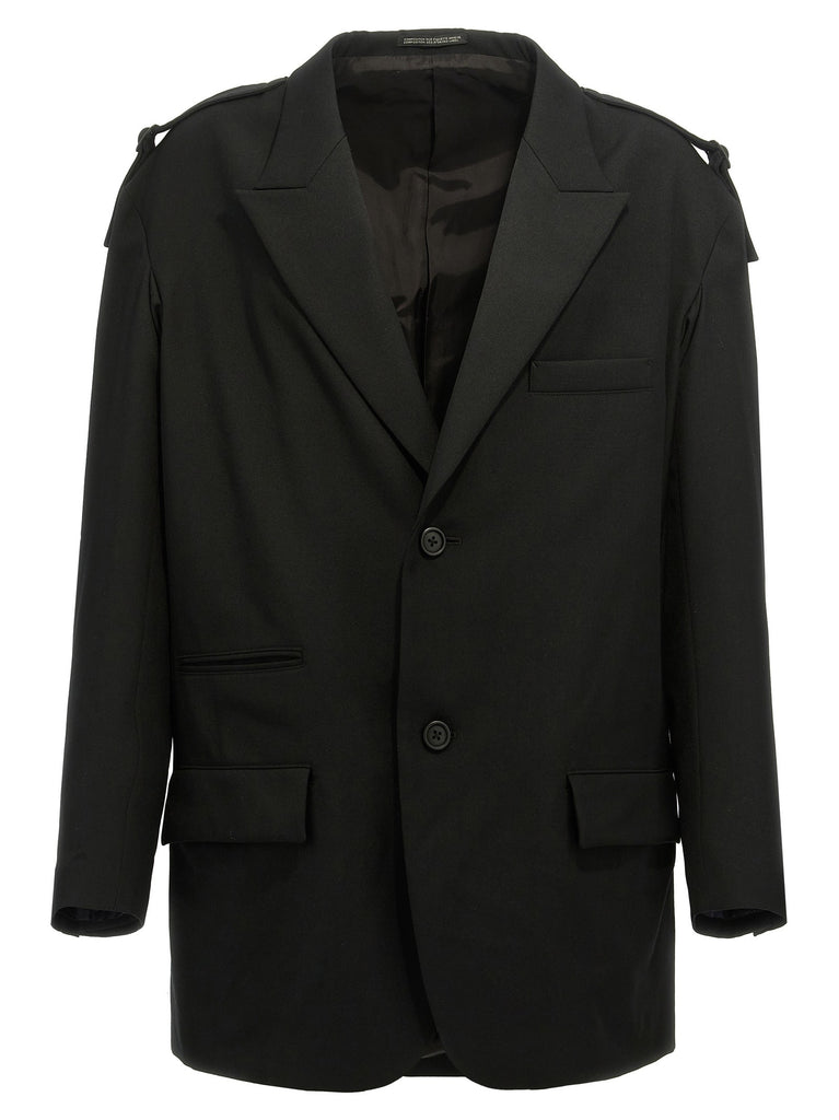 Single-breasted blazer with strap detail