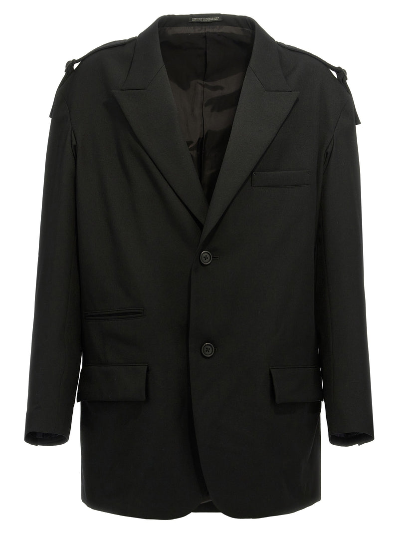Single-breasted blazer with strap detail
