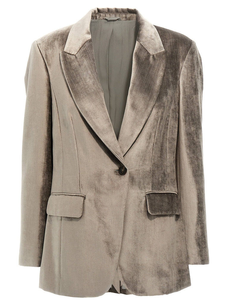 Single-breasted chenille blazer