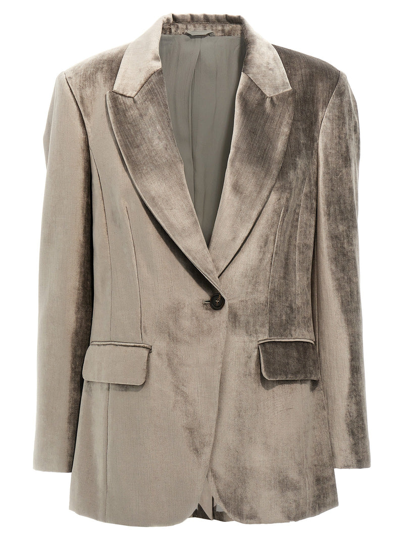 Single-breasted chenille blazer