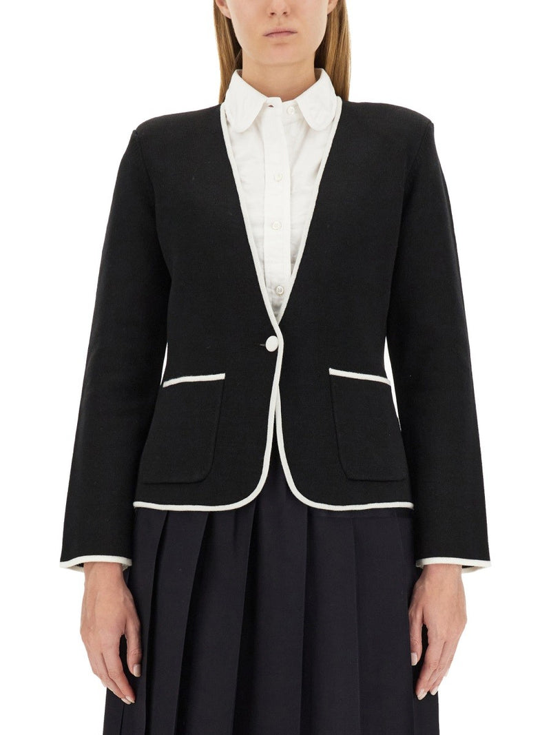 SINGLE-BREASTED COLLARLESS JACKET