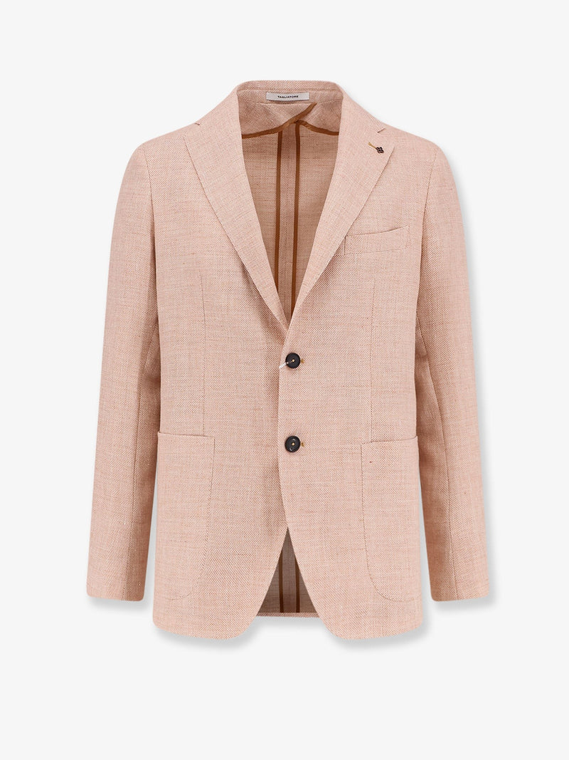 Single-breasted linen and virgin wool blazer
