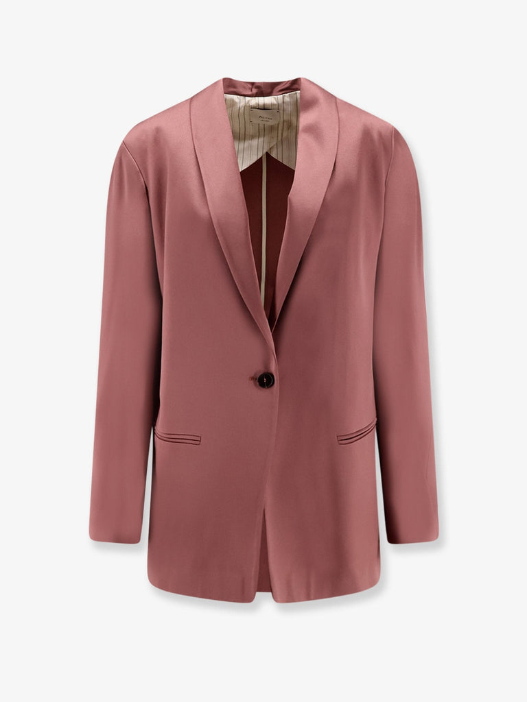 Single-breasted satin blazer