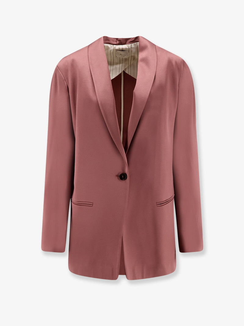 Single-breasted satin blazer
