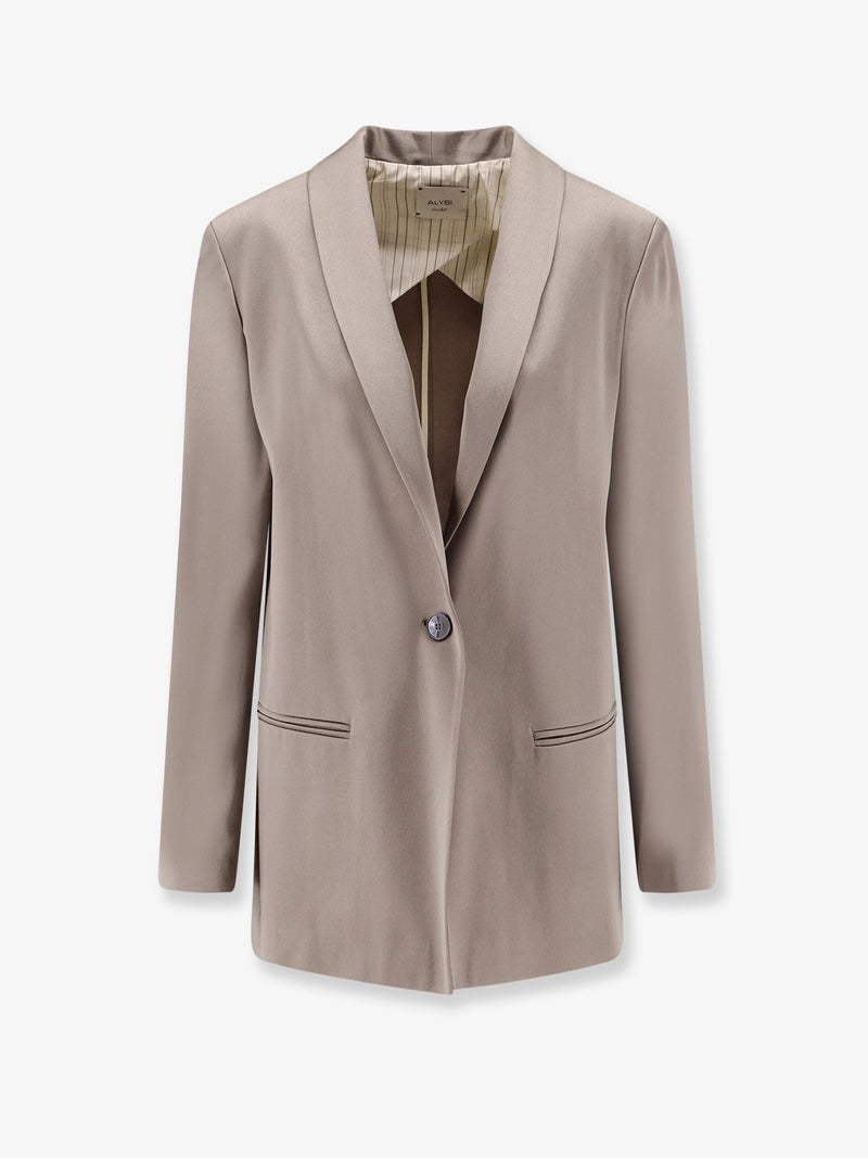Single-breasted satin blazer