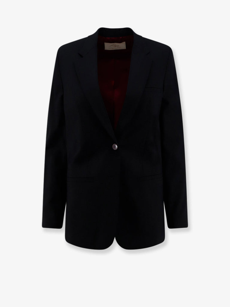 Single-breasted stretch virgin wool blazer