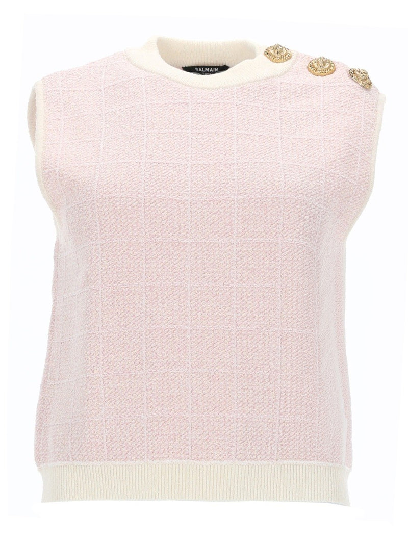 SLEEVELESS TOP WITH JEWEL BUTTONS