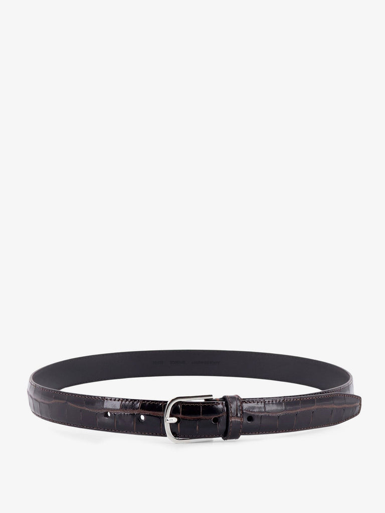 Slim Croco-Embossed leather belt