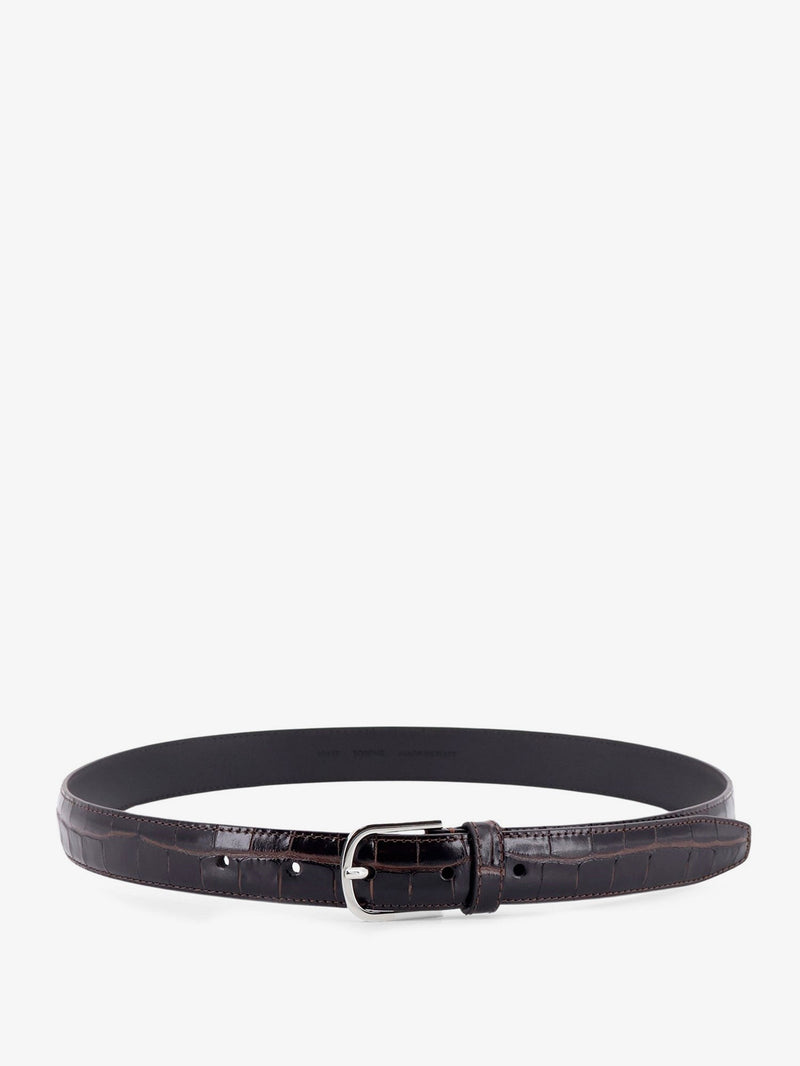 Slim Croco-Embossed leather belt