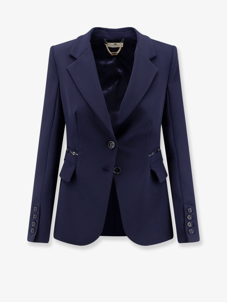 Slim fit blazer with gold logo clamps