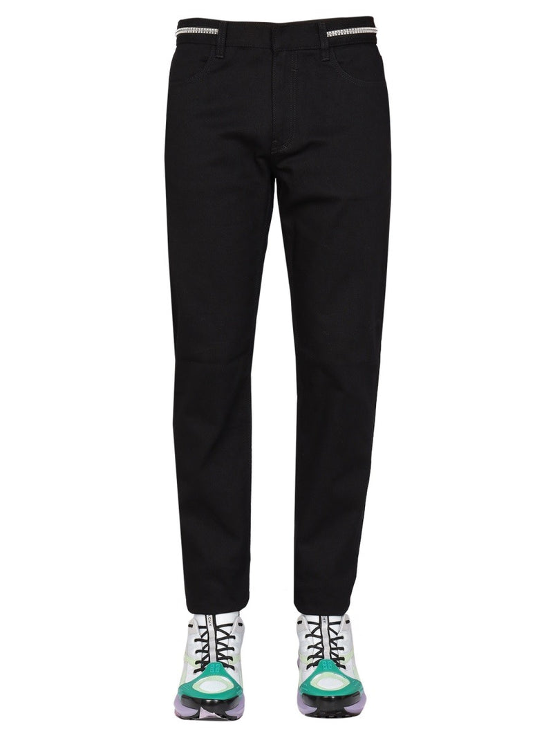 SLIM FIT JEANS WITH METALLIC DETAILS