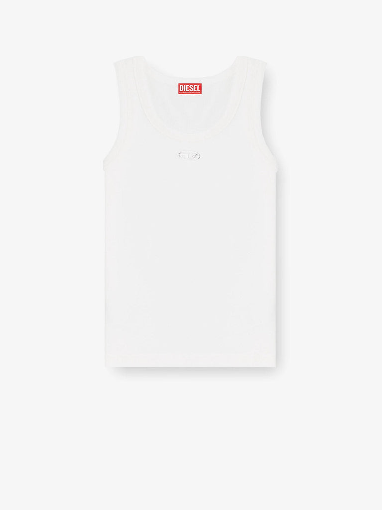 Slim fit ribbed tank top with metal Oval D