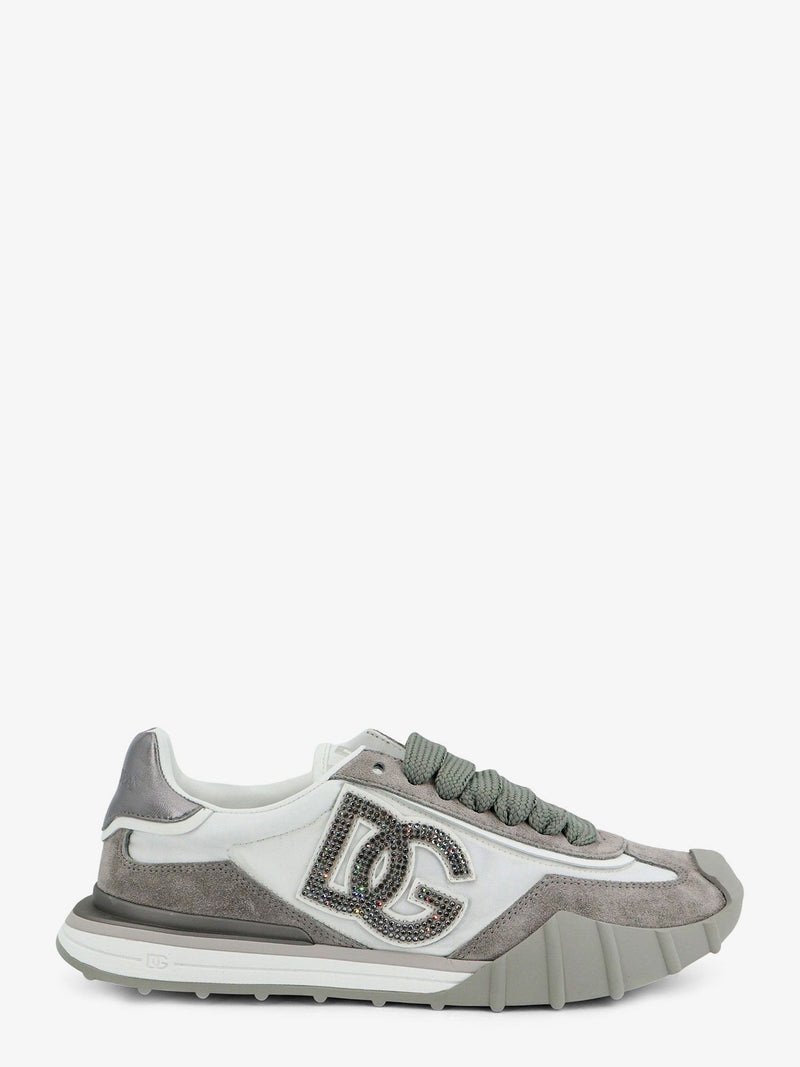 Nylon and suede sneakers with DG logo with rhinestones