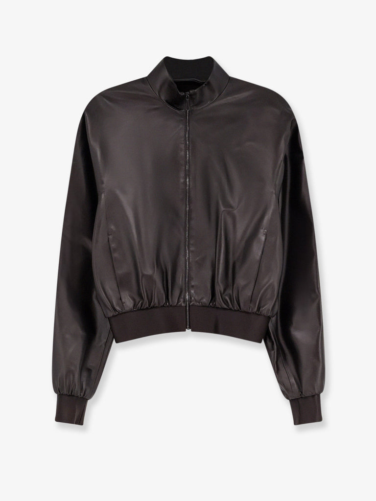 Soft nappa leather bomber jacket