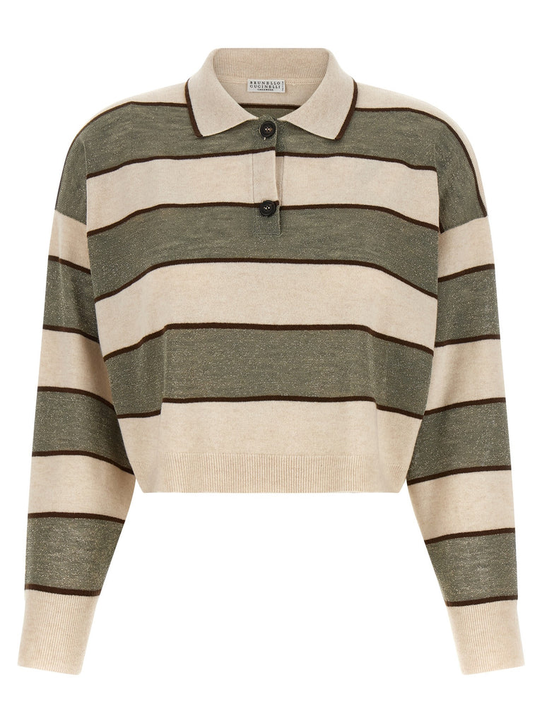 'Sparkling Stripes' polo shirt