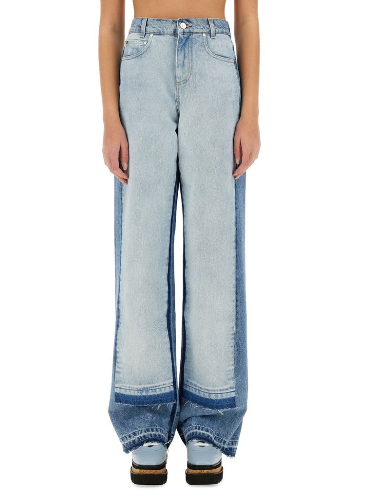 STRAIGHT-LEG JEANS WITH CONTRASTING PANELS