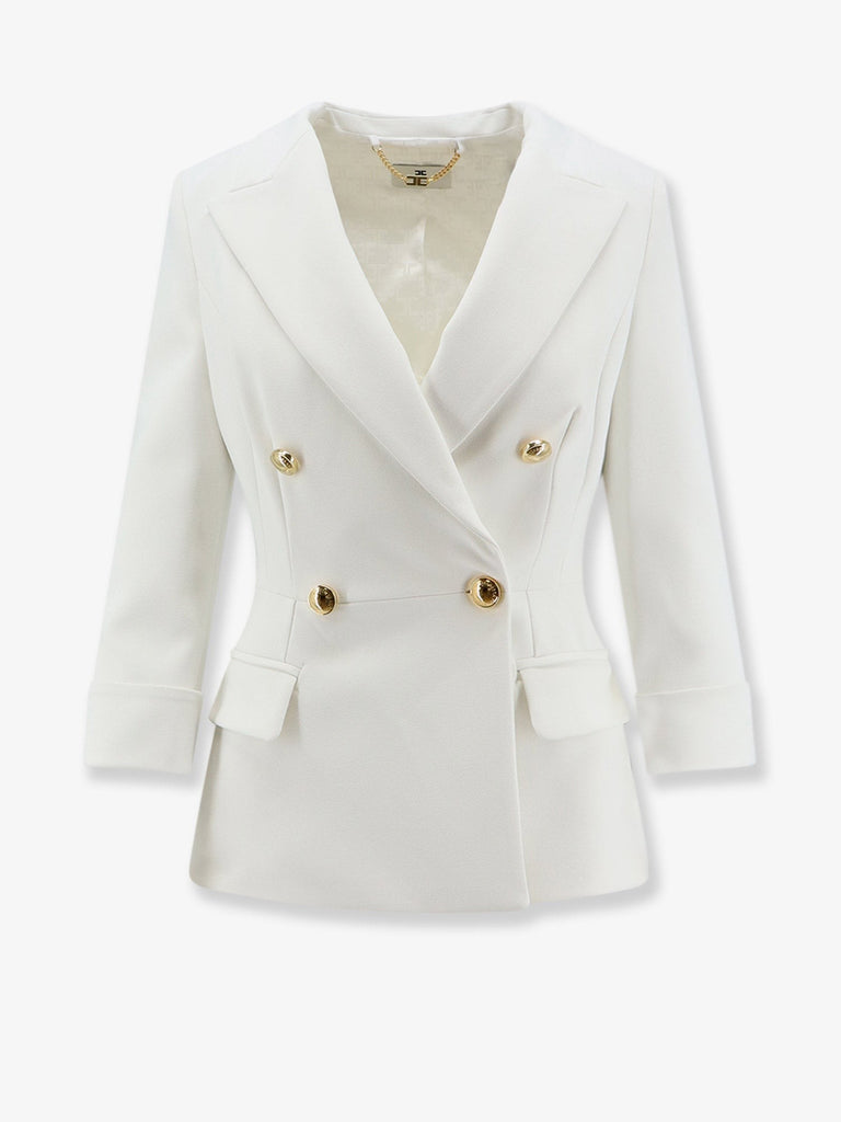 Stretch fabric blazer with logo cufflinks