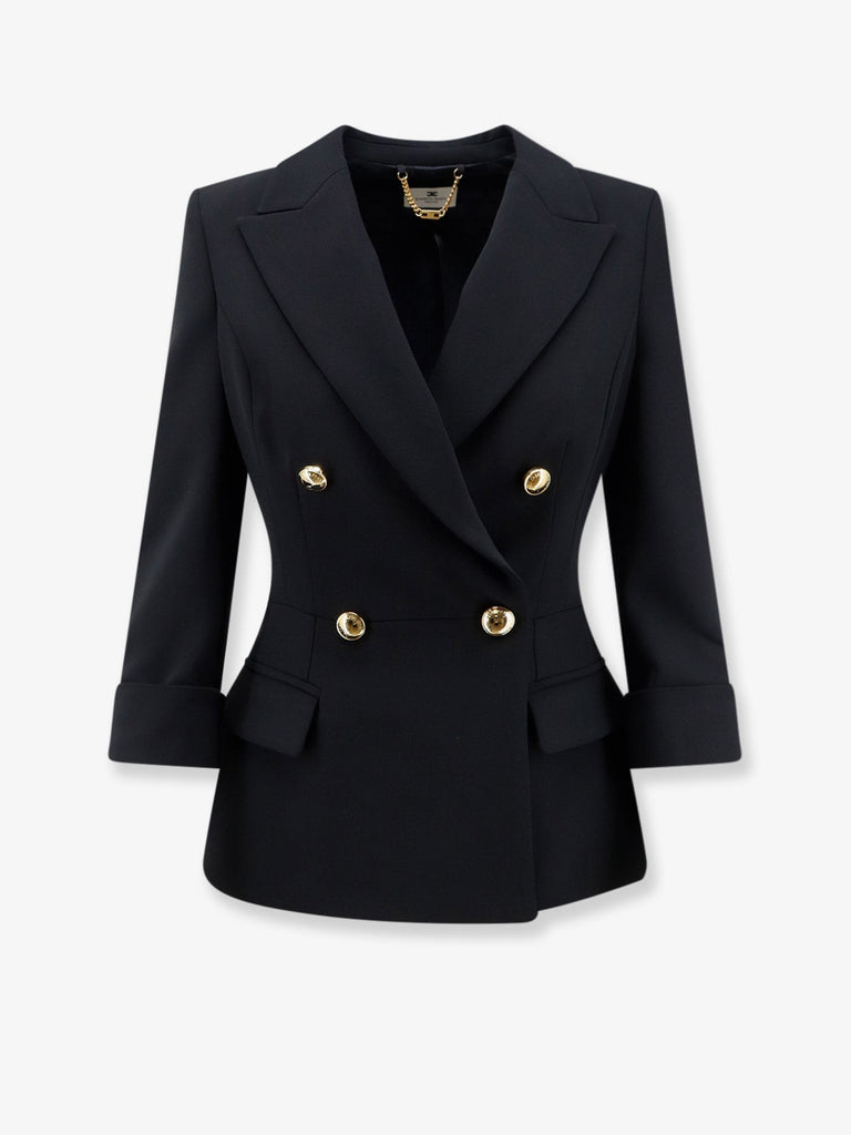 Stretch fabric blazer with logoed cufflinks