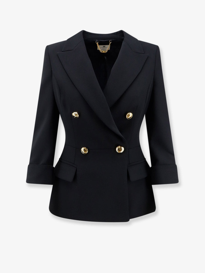 Stretch fabric blazer with logoed cufflinks