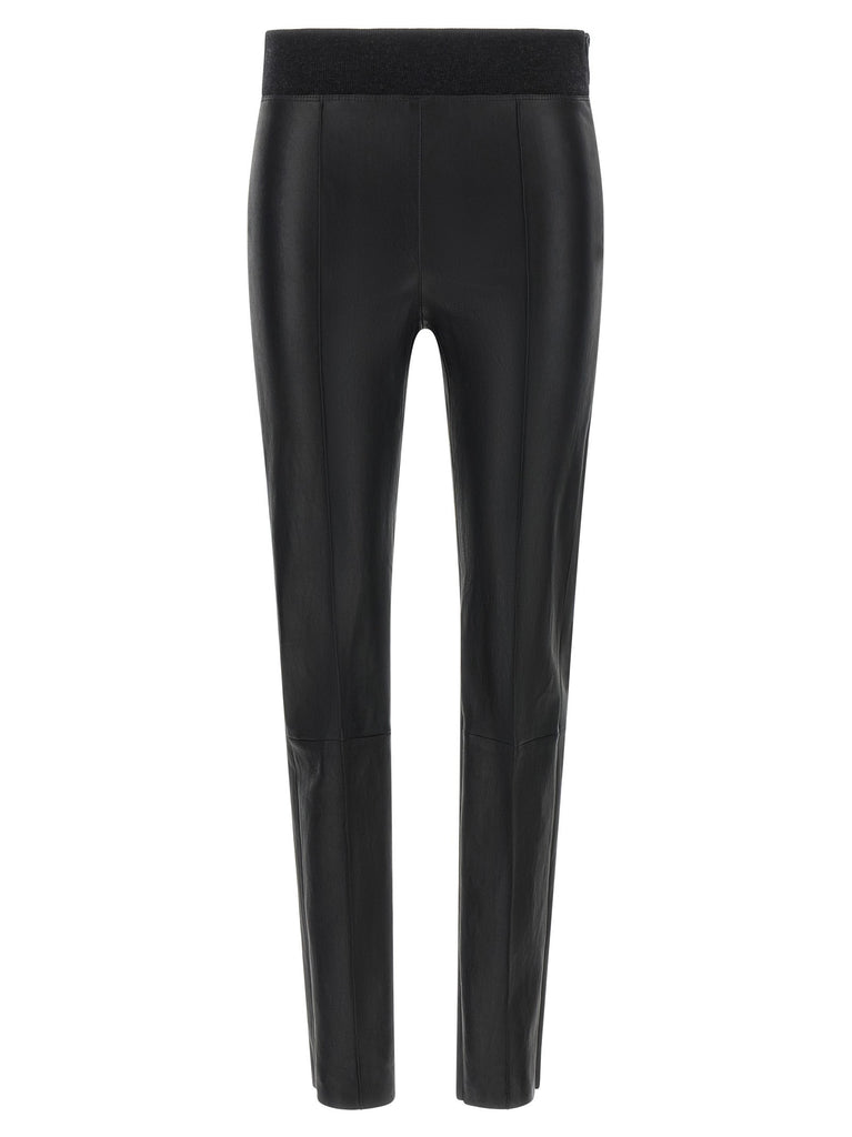Stretch nappa leather leggings