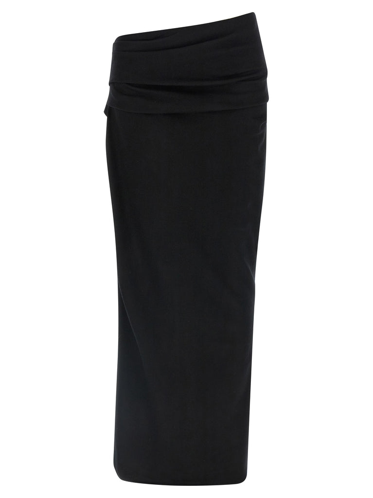 Stretch wool skirt