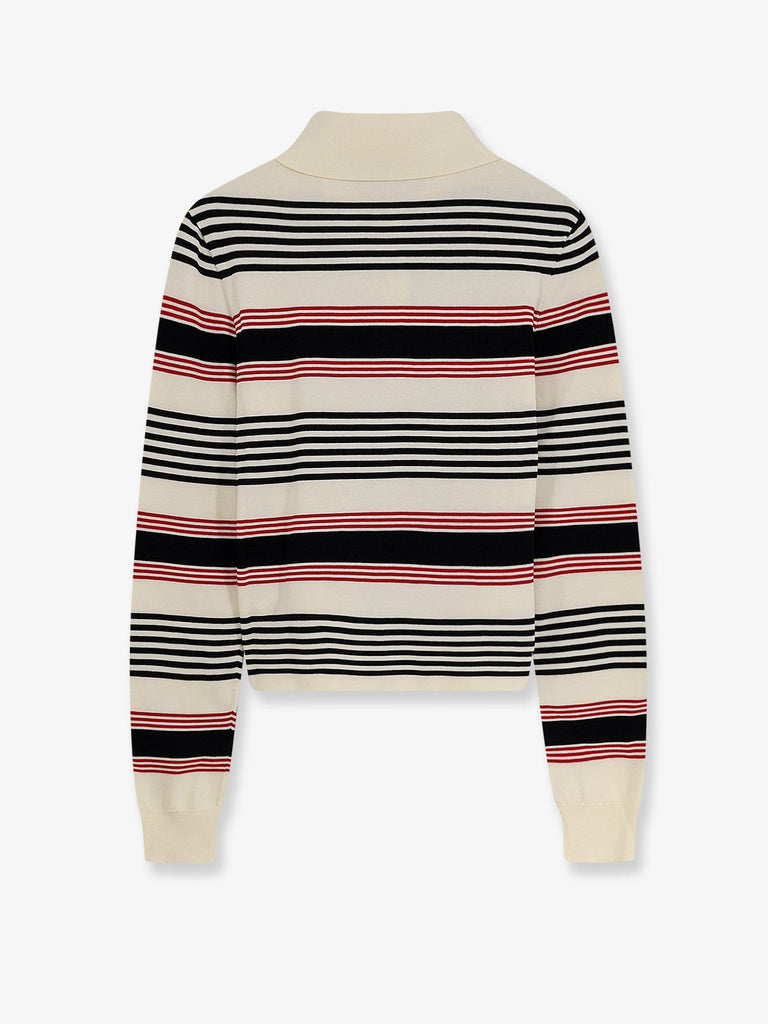 Striped cotton polo sweater