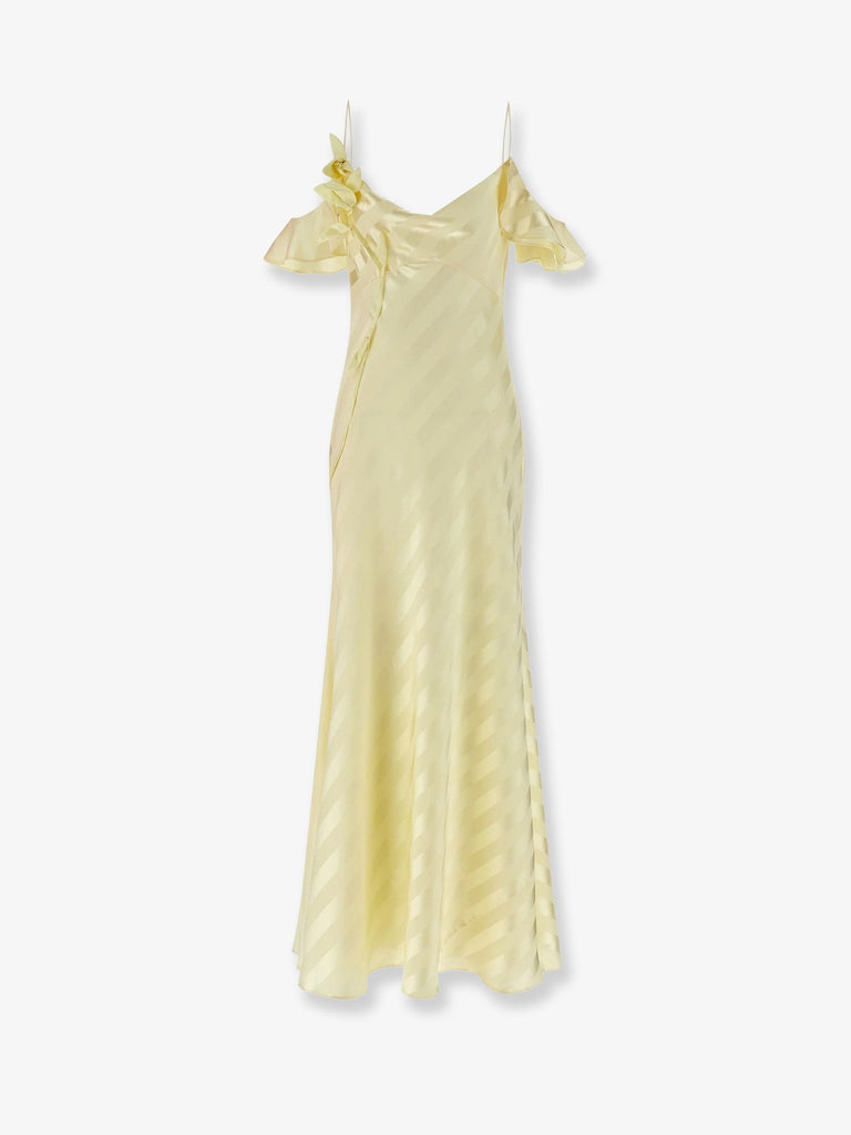Striped satin long dress
