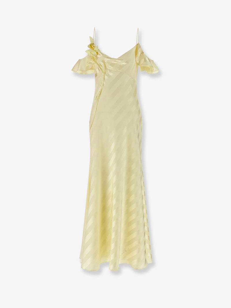 Striped satin long dress