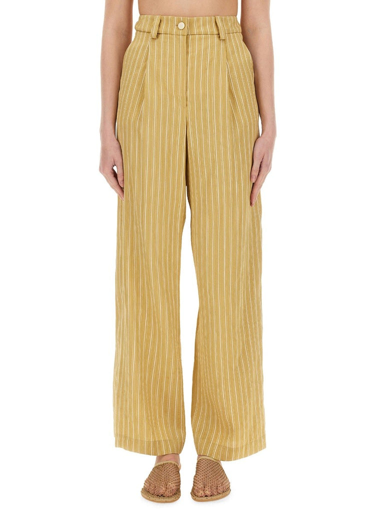 STRIPED SATIN TAILORED PANTS