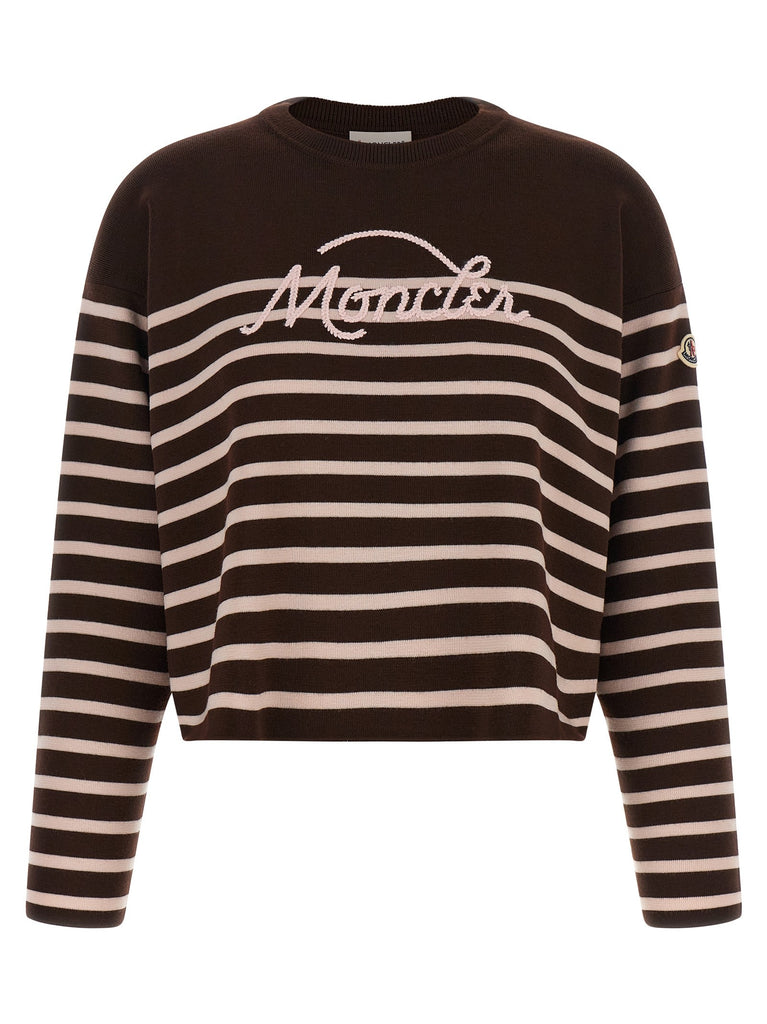 Striped sweater with embroidery