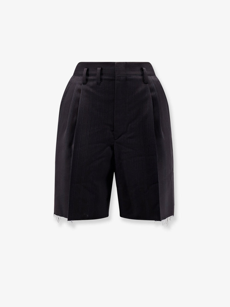 Striped virgin wool shorts
