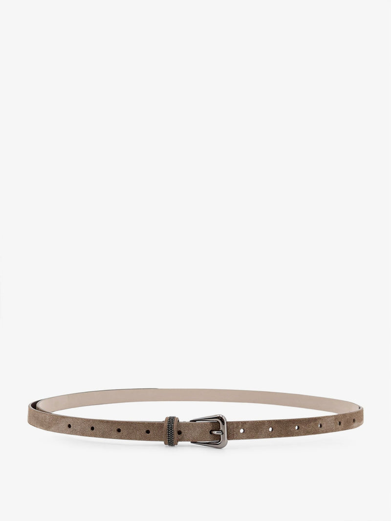 Suede belt with Monili details