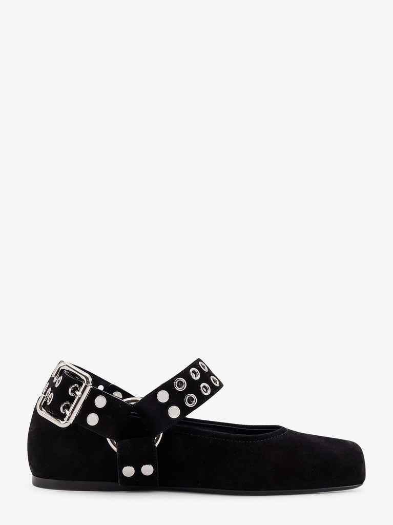 Suede Biker Flat Ballerinas
