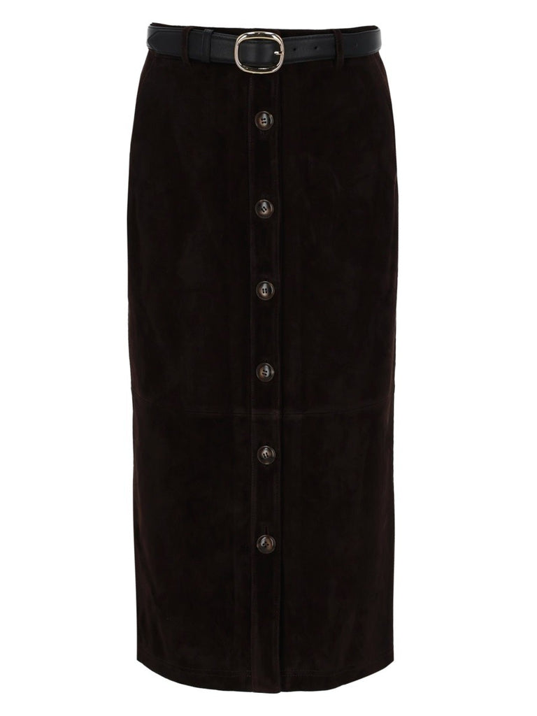 SUEDE MIDI SKIRT