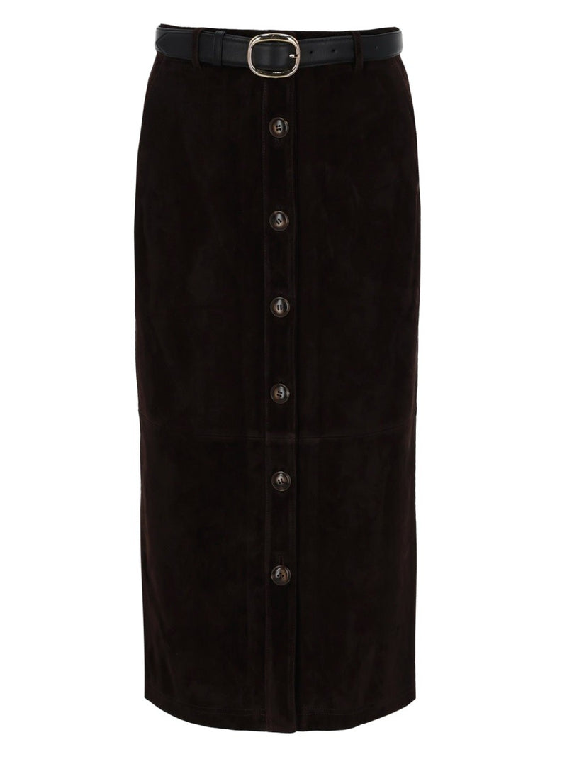 SUEDE MIDI SKIRT