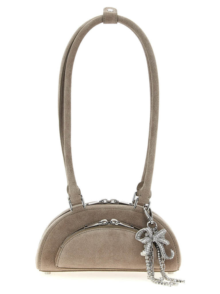 'Suede mini with charm' shoulder bag