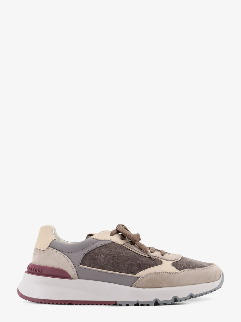 Suede sneakers with leather inserts