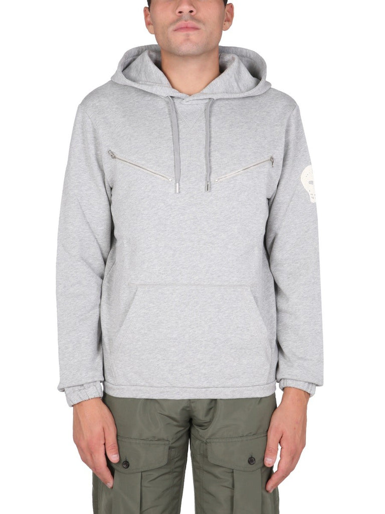 SWEATSHIRT WITH EMBROIDERED SKULL