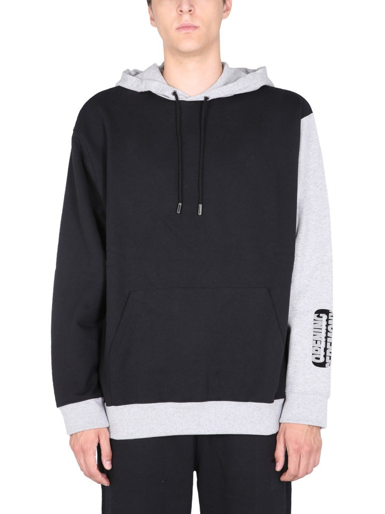 SWEATSHIRT WITH FLOCKED LOGO