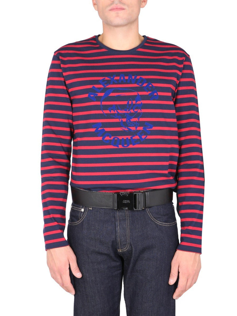 T-SHIRT WITH FLOCKED LOGO