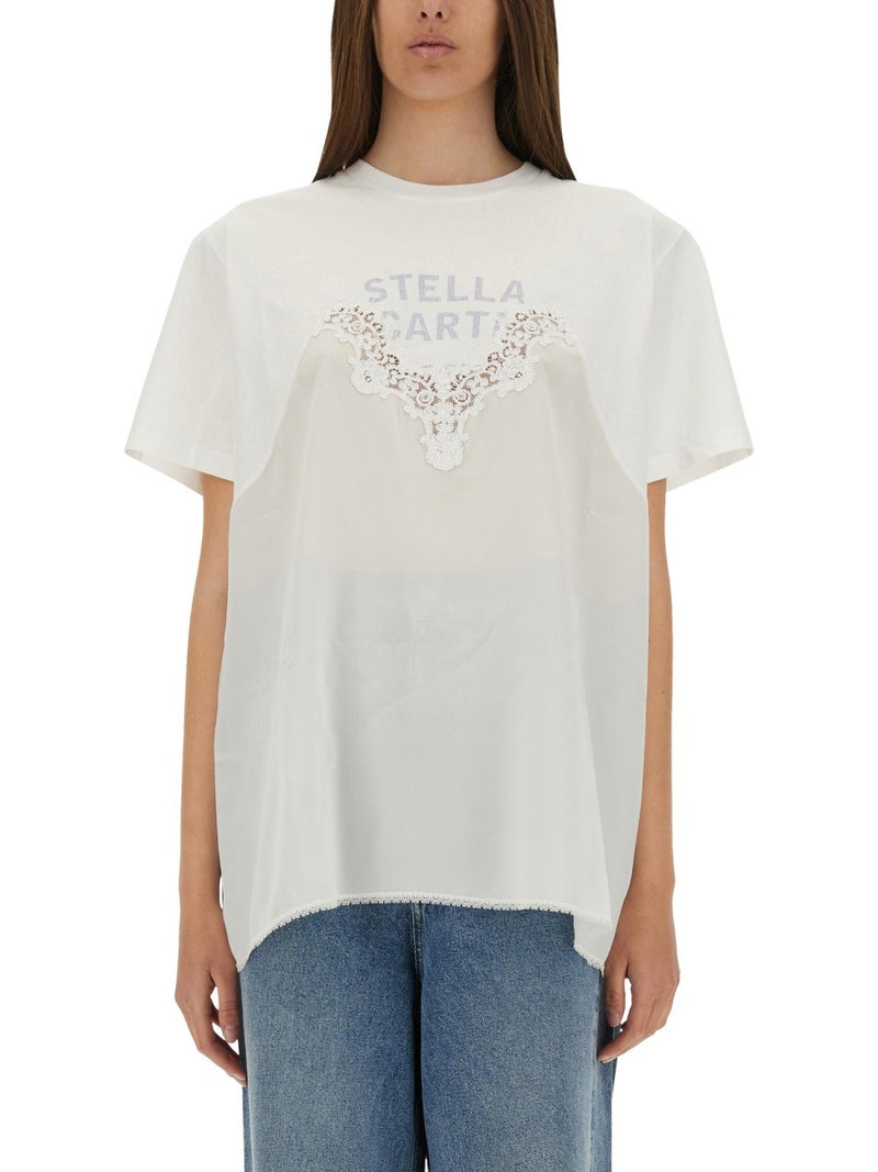 T-SHIRT WITH LACE INSERT