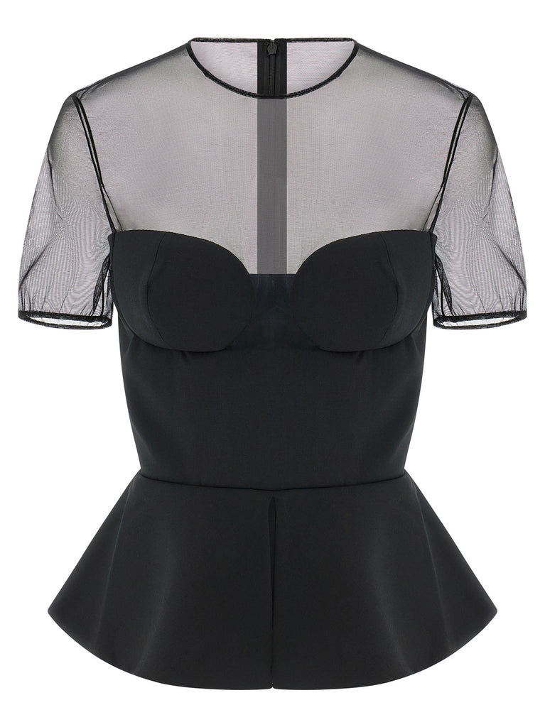 'Tailored Bustier With Sheer Neckline' top
