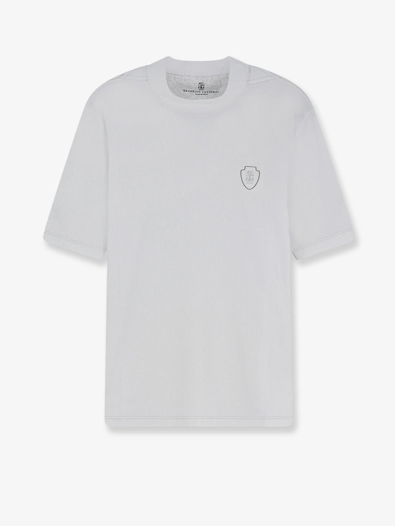 Technical fabric T-shirt with front logo patch