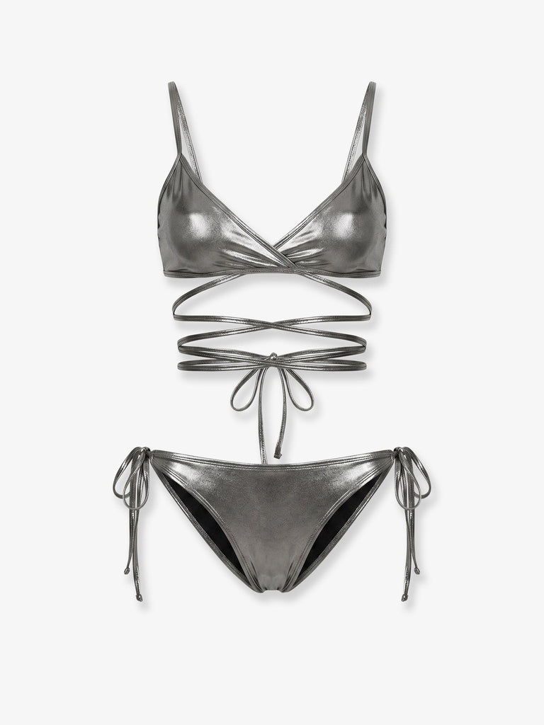 The Attico Il Primo Bagno lycra bikini with a metallic effect