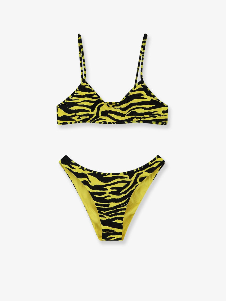 The Attico Il Primo Bagno lycra swimsuit with zebra print