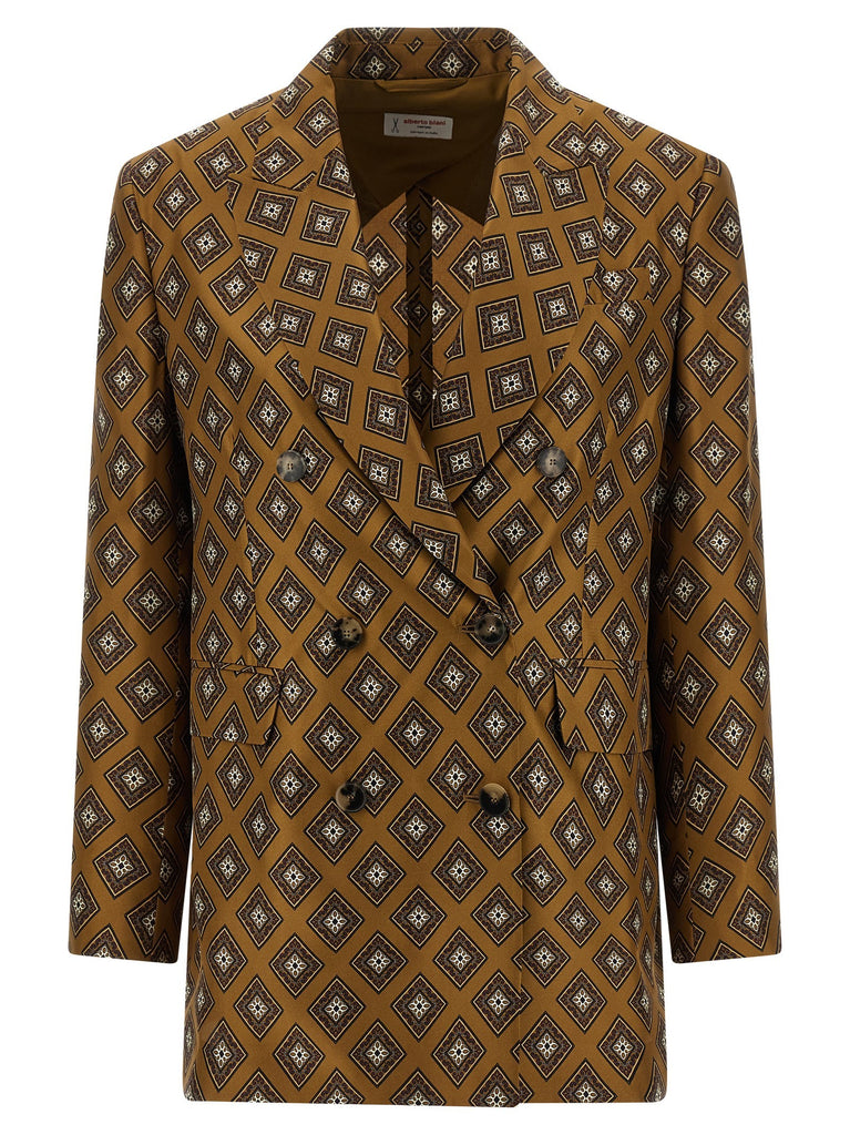 Tie-print blazer