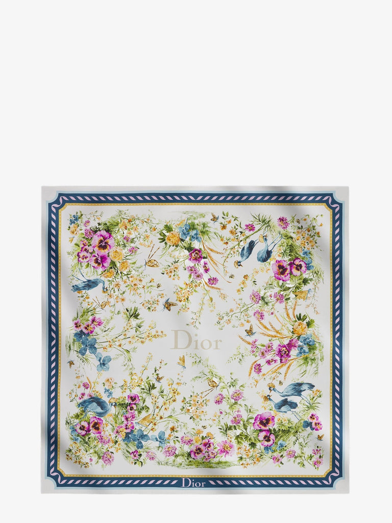 Toile de Jouy Floral Garden Dioriviera 90 silk foulard