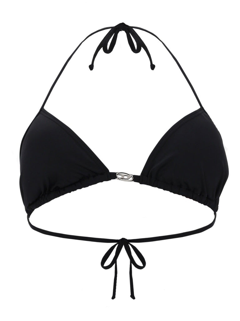 TOP BIKINI IN NYLON CON CHIUSURA A LACCETTI