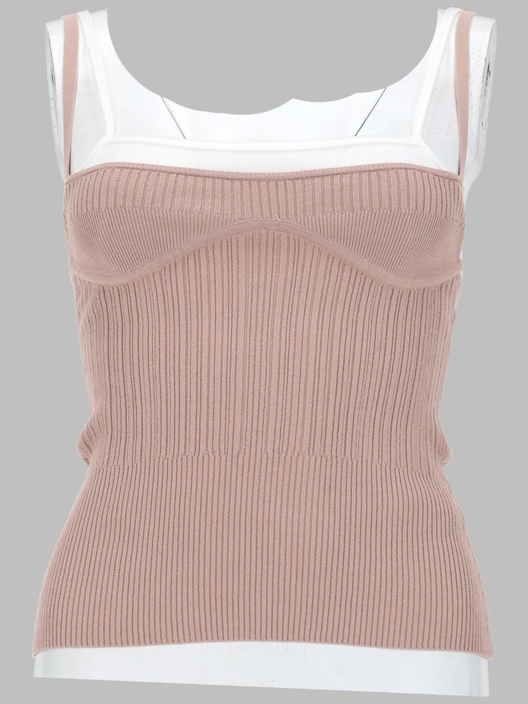 TOP IN MAGLIA CON EFFETTO SOVRAPPOSTO
