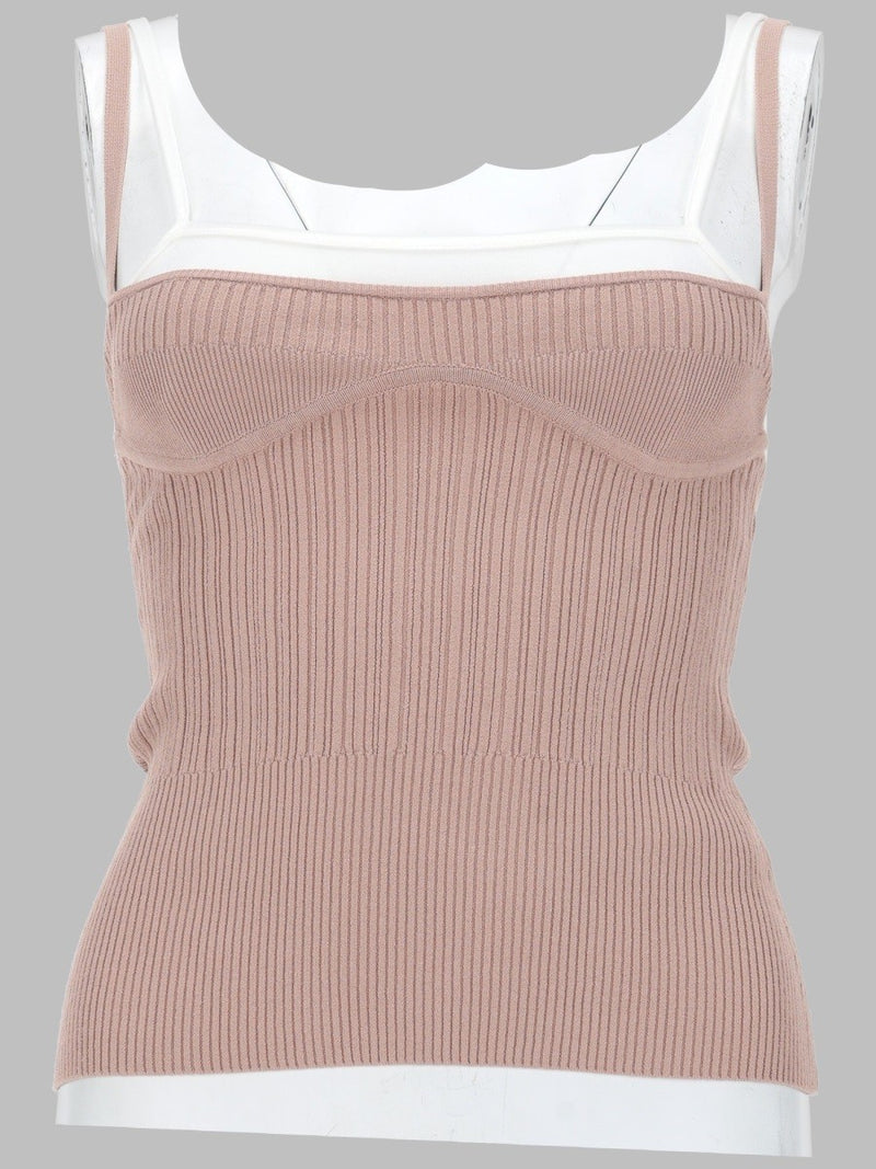 TOP IN MAGLIA CON EFFETTO SOVRAPPOSTO